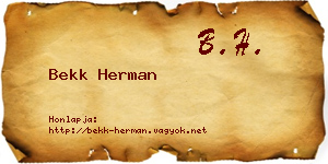 Bekk Herman névjegykártya