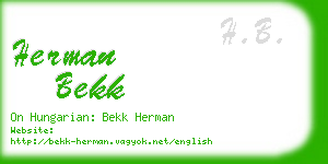 herman bekk business card